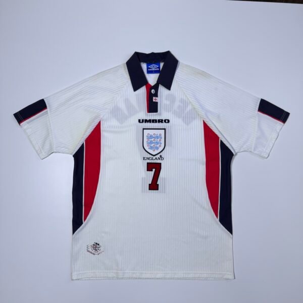 1998 England Home Jersey Worldcup - Beckham 7 (XL)