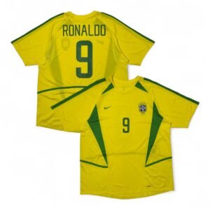 2002 Brazil Home Jersey Worldcup - Ronaldo 9 (L)