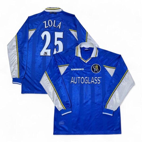 1997-99 Chelsea Home Jersey Longsleeve - Zola 25 (XL)