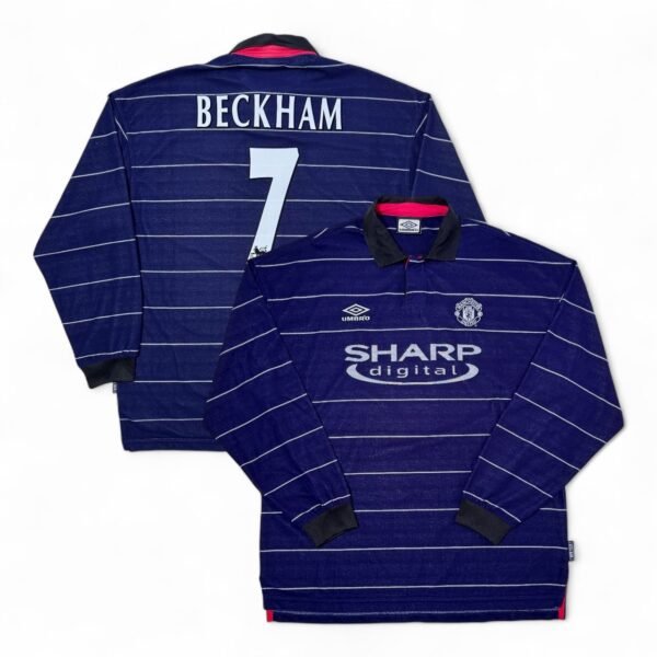1999-00 Manchester United Away Jersey Longsleeve - Beckham 7 (XL)
