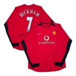 2003-04 Manchester United Home Jersey Longsleeve - Beckham 7 (L)