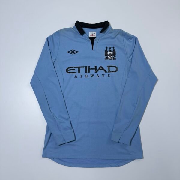 2012-13 Manchester City Home Jersey Longsleeve - Aguero 16 (M)