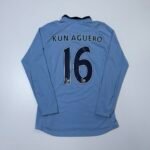 2012-13 Manchester City Home Jersey Longsleeve - Aguero 16 (M)