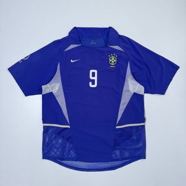 (Player Issue) 2002 Brazil Away Jersey Worldcup - Ronaldo 9 (M)