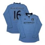 2012-13 Manchester City Home Jersey Longsleeve - Aguero 16 (M)