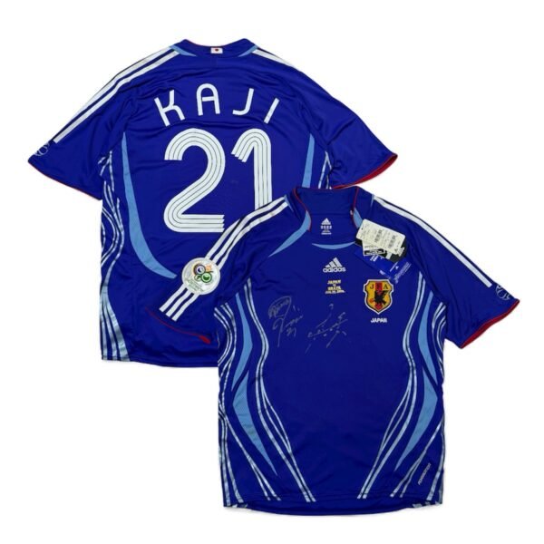 (NOS) (Player Issue) 2006 Japan Home Jersey With Signature & Match Detail - Kaji 21 (L)