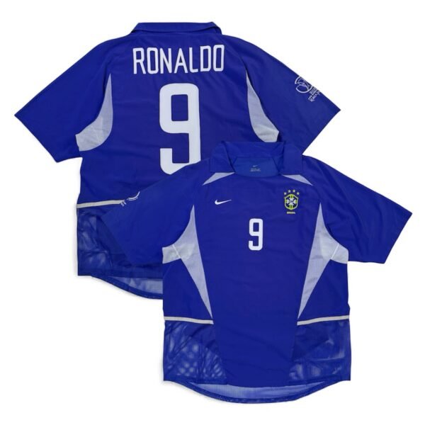 (Player Issue) 2002 Brazil Away Jersey Worldcup - Ronaldo 9 (M)