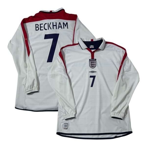 2004 England Home Longsleeve Jersey Reversible - Beckham 7 (L)