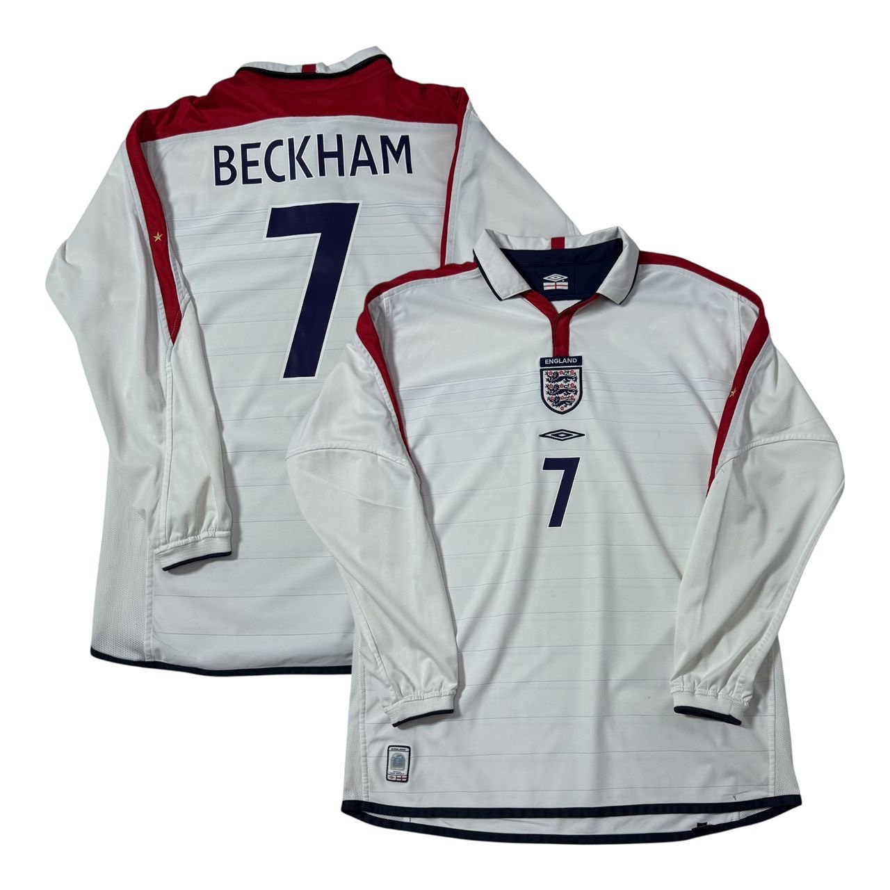 2004 England Home Longsleeve Jersey Reversible - Beckham 7 (L)