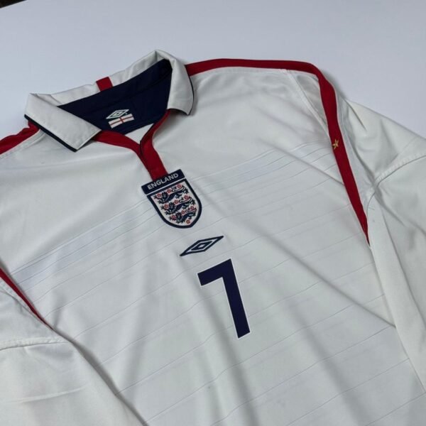 2004 England Home Longsleeve Jersey Reversible - Beckham 7 (L)