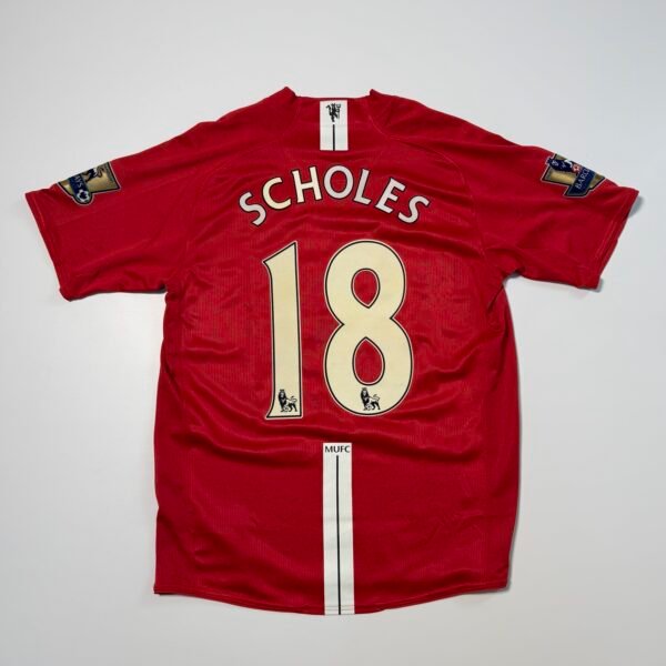 2007-08 Manchester United Home Jersey - Scholes 18 (M)