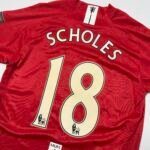 2007-08 Manchester United Home Jersey - Scholes 18 (M)