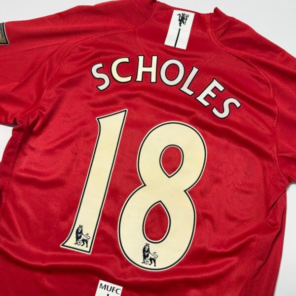 2007-08 Manchester United Home Jersey - Scholes 18 (M)