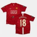 2007-08 Manchester United Home Jersey - Scholes 18 (M)