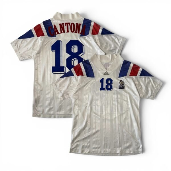 1992 France Away Jersey - Cantona 18 (L)